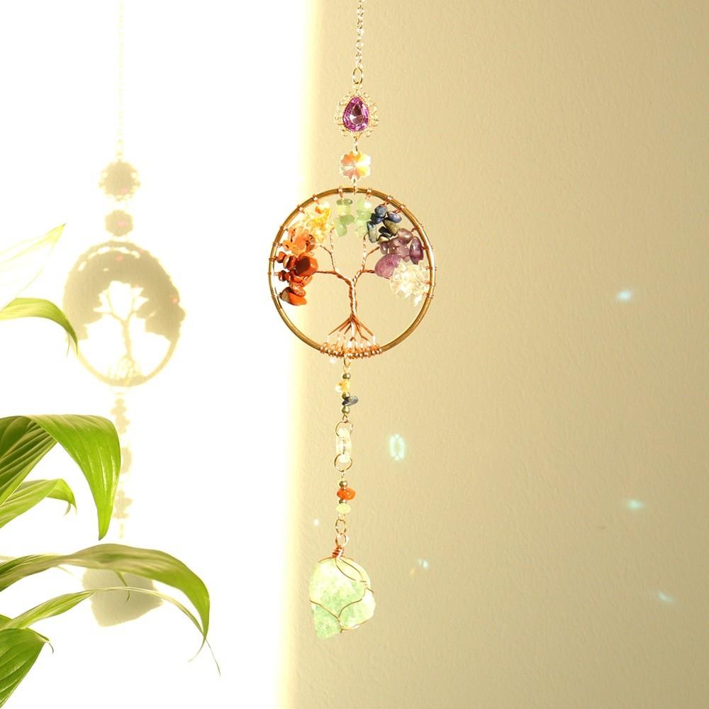 Amethyst Car Charm Handcrafted Artificial Stone Dreamcatcher For Travel And Gift