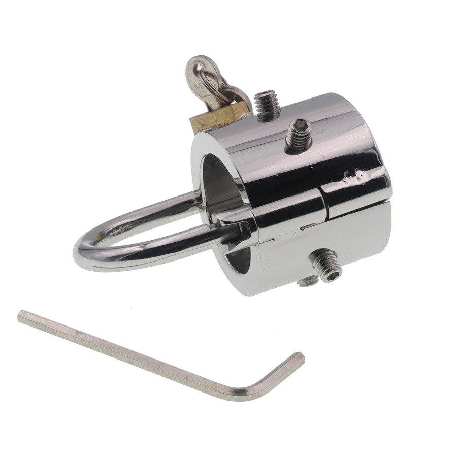 Stainless Steel Scrotum Pendant Stretching Exercise Testicles Alternative Training   Sex Toy Chastity Cage Penis Sleeve BDSM