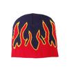 Knit Outdoor Cap With Flame Pattern And Acrylic Material For Streetwear Fall