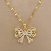 Light Luxury Swan Butterfly Zircon Jewelry Sets Stainless Steel Animal Pendant Necklace Earrings Party Gifts For Women Girls