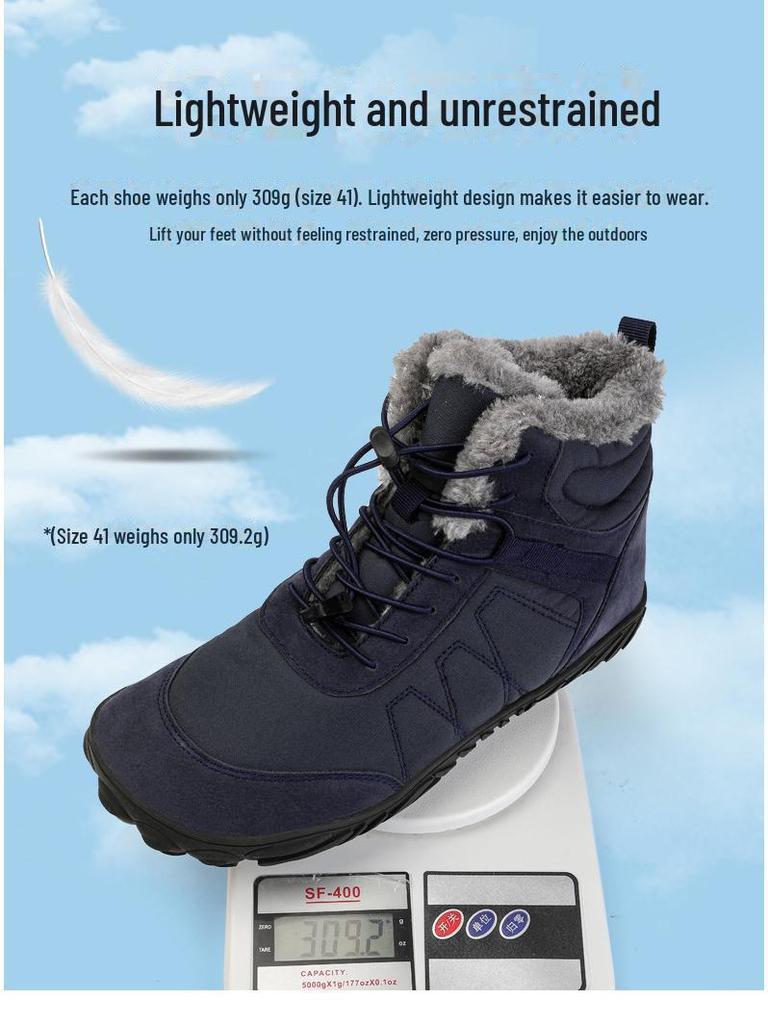 Pánské a dámské zimní bavlněné sněhule - Teplé, vysoké, s plusovým sametem, měkká podrážka, pohodlné pro venkovní použití