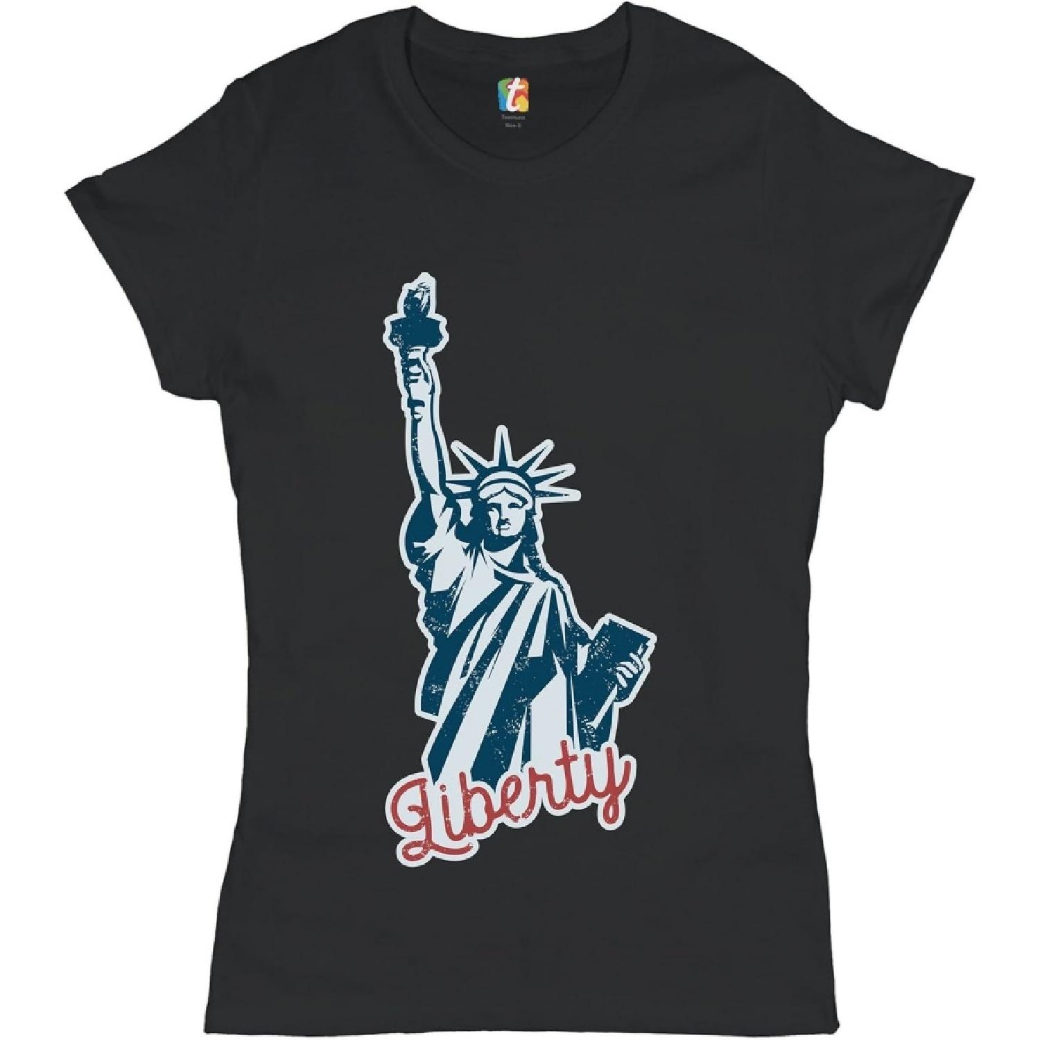 Футболка Статуя Свободы Свобода Независимость 4 июля Нью-Йорк США Женская футболка Черная XXXXXL разноцветный