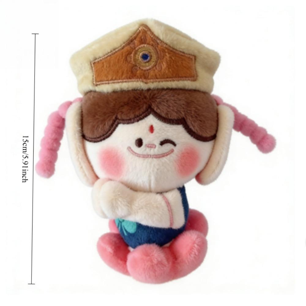 

Yungang Grottoes Plush Lotus Buddha Keychain Auspicious Folding Palm Design for Good Luck Car Hanging & Decoration