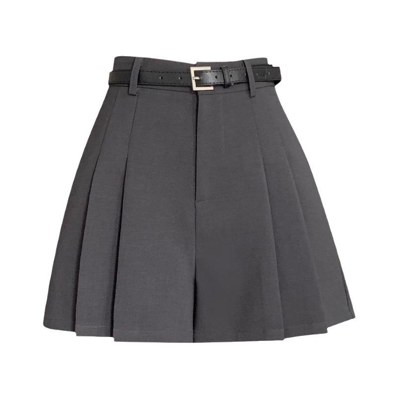 Niche Printemps/Été 2024 Pantacourts de Tailleur Plissés A-line Taille Haute à Jambe Large pour Femme