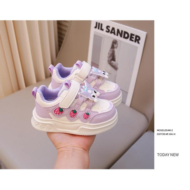 Children's Spring and Autumn Cute Foreign Style Non-slip Strawberry Girls Sneakers Running Shoes Board Shoes Cartoon Student Shoes