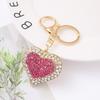 Double Shape Keychains Metal Spring Chain Decorative Rhinestone Pendant Bag Charm