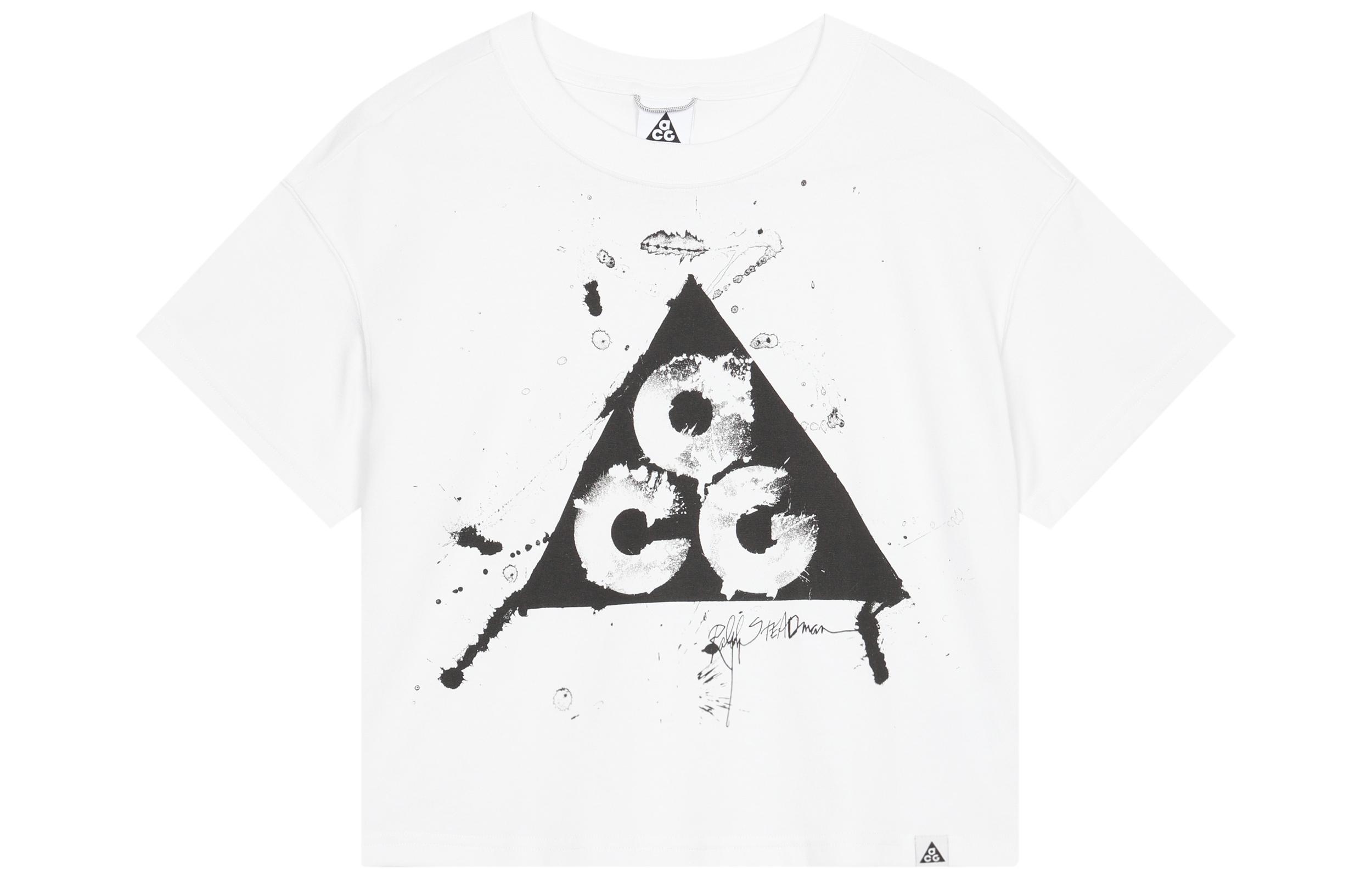 Nike ACG DRI FIT Drop Shoulder Sleeve T Shirt Women s Mountain Peak White FN1901-121 XXL