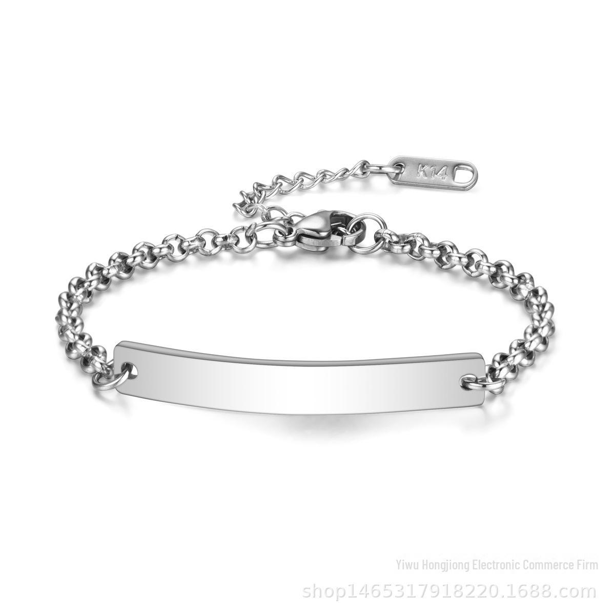 

Браслеты из титановой стали с индивидуальной гравировкой для мужчин, женщин и детей — популярные европейские и американские стили
