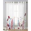 Thanksgiving Autumn Plants And Wild Flowers Sheer Curtains Home Window Opening Decor Voile Tulle Curtains For Living Room Bedroom Space Space