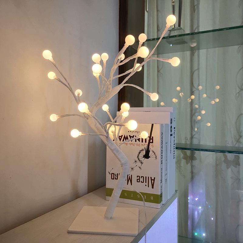 LED Maple Leaf Tree Lamp with Voice Remote - Creative USB Night Light for Room Decor & Gifts