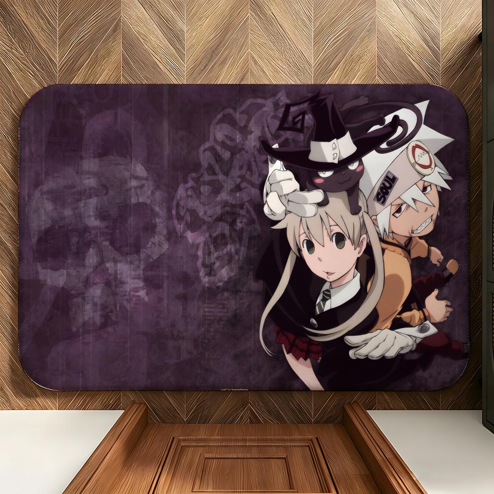 Anime S-Soul E-Eater Floor Mat Soft Flannel Floor Mat Suitable for Entryways, Living Rooms, Bedrooms, and Bathrooms
