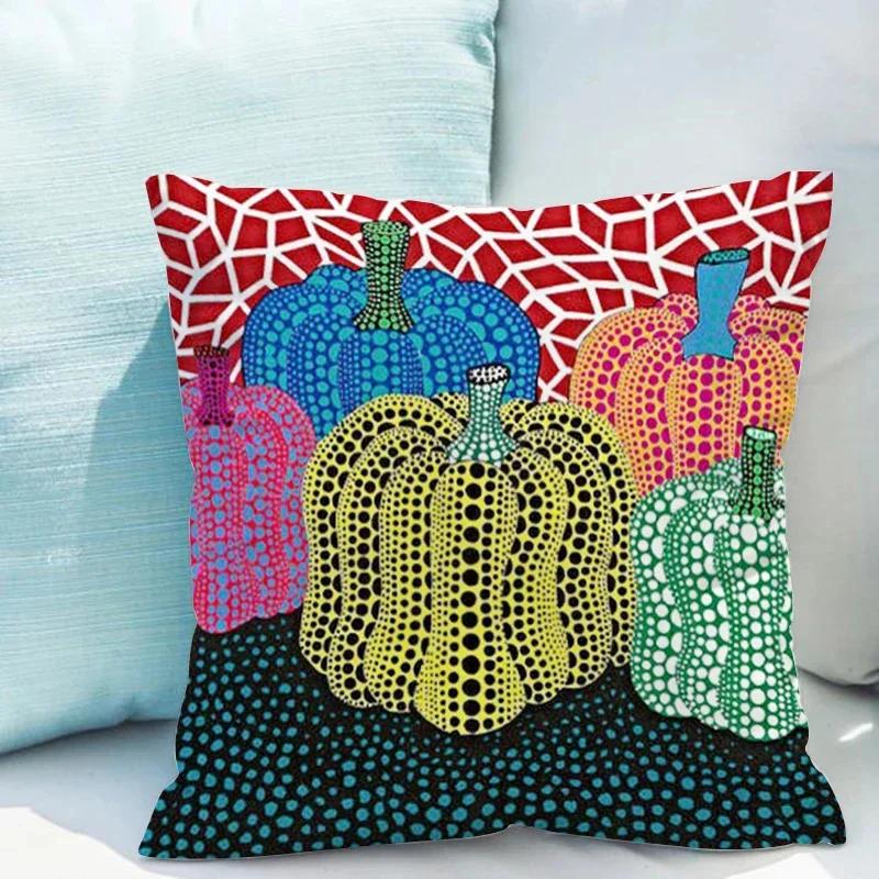 Yayoi Kusama Pumpkin Pillowcase for Living Room Double-sided Printing Cushion Cover 40x40cm Throw Pillow Covers Decorative Sofa