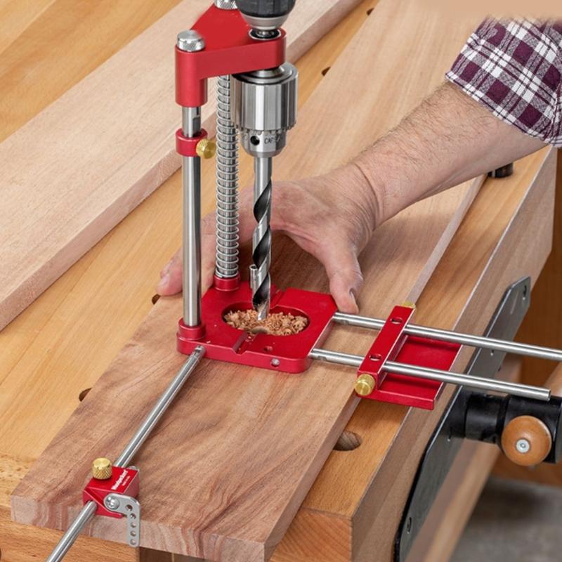 Portable Positioner Drilling Locator  Precision Woodworking Locator DIY Wood Tools Adjustable Punch Locator
