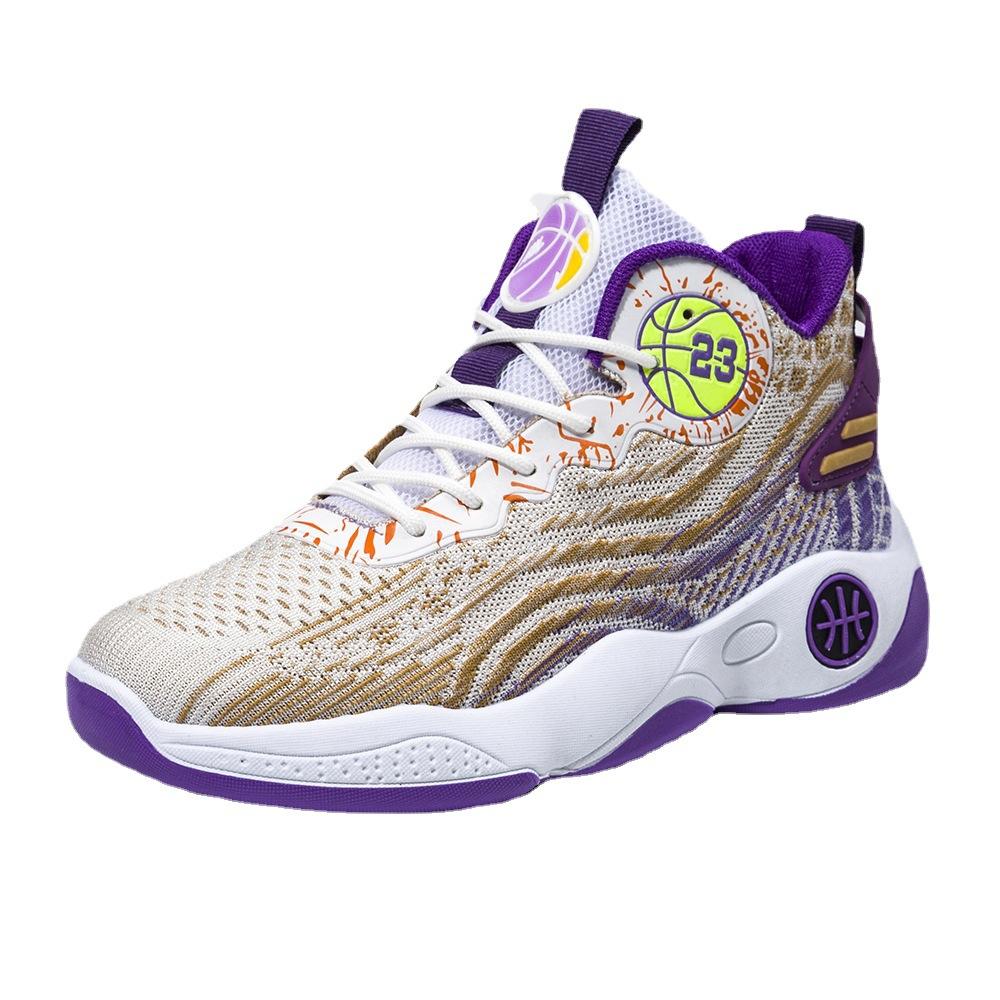 High-top basketball shoes men's new youth student sports shoes competition training shoes street racket fashion trendy shoes men