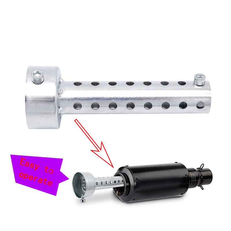 Universal Motorcycle Silver Exhaust  Noise Sound Eliminator Exhaust Adjustable Muffler  35mm/42mm/45mm/48mm/60mm