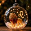 Clear Round Shape Zodiac Ball Ornament Warm Light Zodiac Hanging Decoration  Christmas Tree Decor