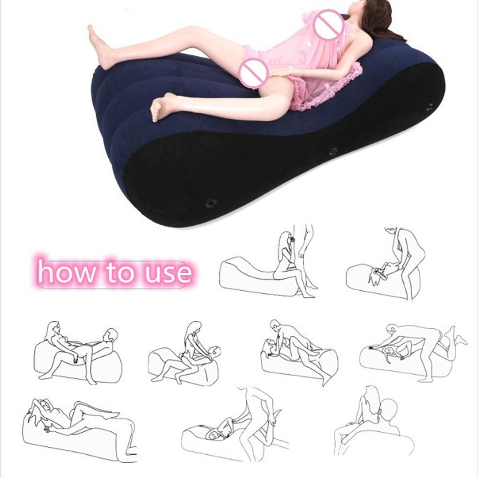 VaHppy "S" Shaped Inflatable Sofa Beds "Sex On Horseback" Individual Airbags Vibrating Undulating 150*61*50CM Handcuffs Included
