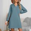 Women's Fashionable Long-sleeved Straight-leg Loose Base Dress