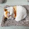 Simulated Cat Ornament With Built-in Activated Carbon Purifying Air Cute Doll Car Decor Sleeping Cat Figurine Press To Sound