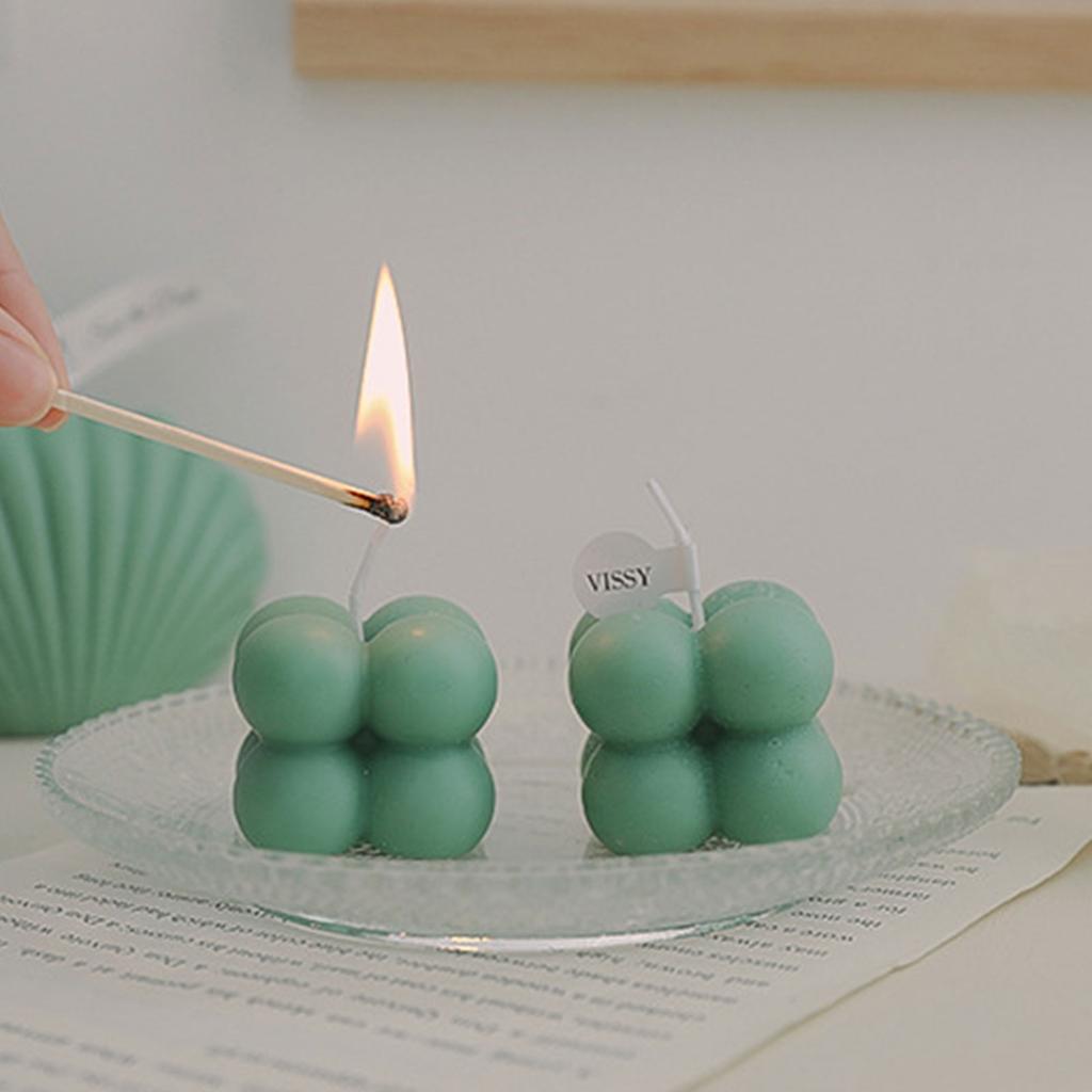 Small Scented Candle Mini Cube Bubble Shaped Wax Candles Aromatherapy for Home Bedroom Wedding Festival Party Decoration Aesthetic Ornament