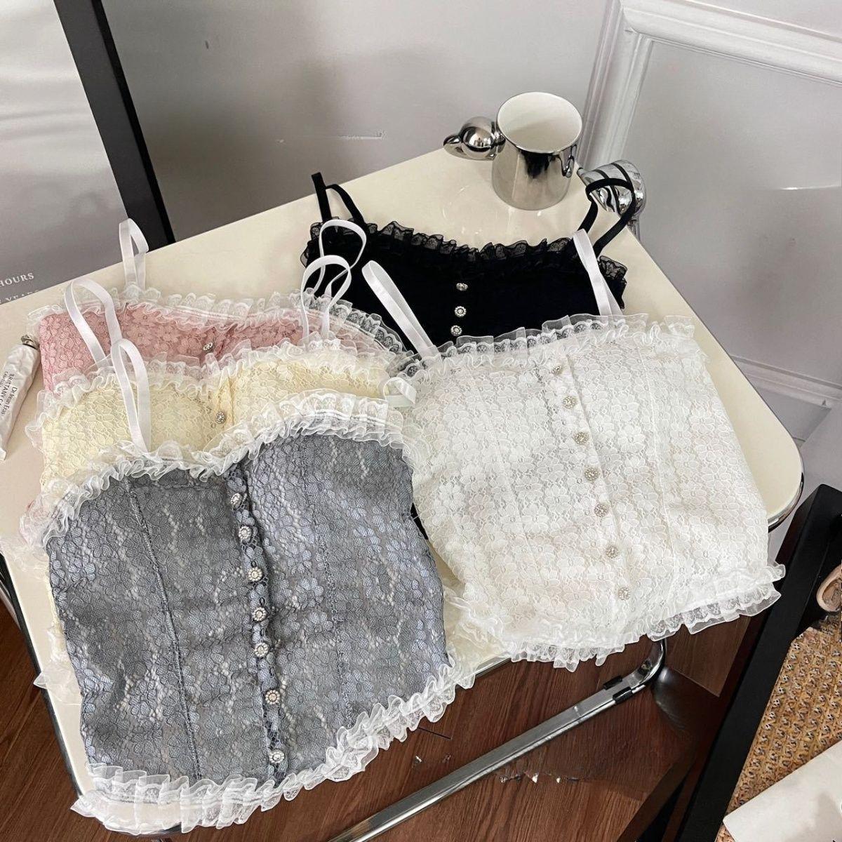 

Летний сладкий топ-майка с ромбовидной пряжкой и нагрудными подушечками one size серый