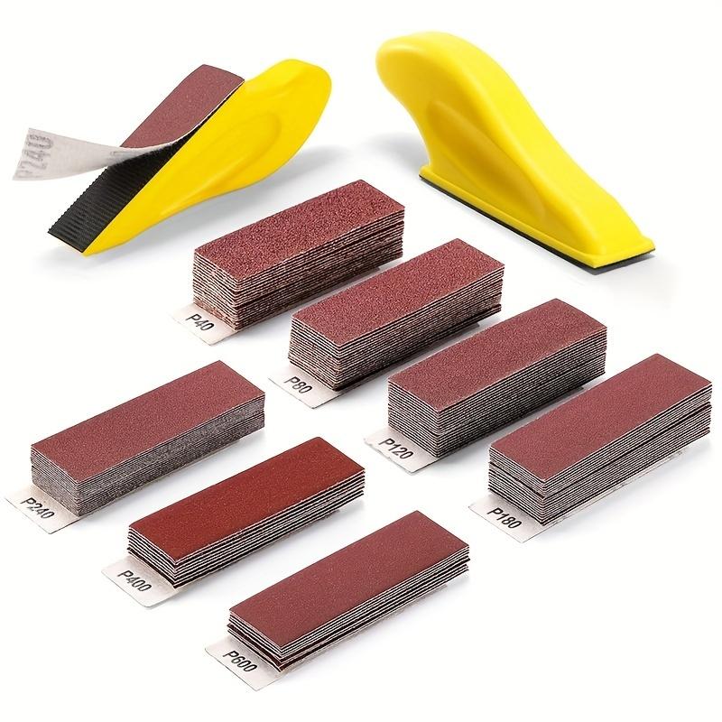 1-121Pcs DIY Hand Sandpaper Mini Sander Kit Loop Sander Paper Assorted Grit Wet Dry Hook Loop Sandpaper For Wood Projects