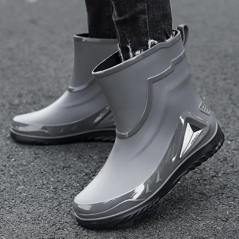 Pánské holínky Protiskluzové kuchařské boty Pracovní obuv Boty na mytí aut Dešťové boty Módní Odolné proti opotřebení Protiskluzové Zvýšené Vodní boty