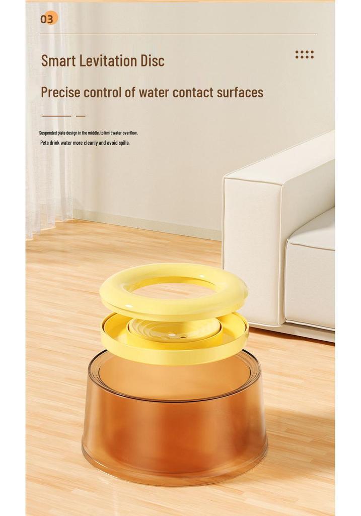 Anti-Splash Pet Water Bowl: No-Wet Mouth, Large Capacity, Anti-Tip, Detachable & Easy To Clean