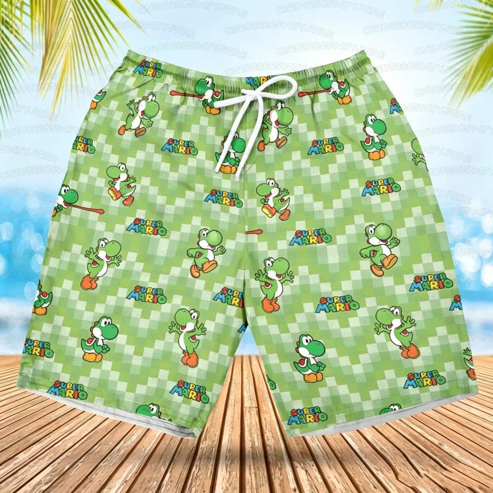 Summer Men's Women's Quick-Drying Beach Shorts Luigi Yoshi Printed Shorts for Beach Swimming Pools Gyms and Outdoor Sport