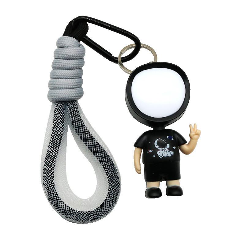 Cute Cartoon Keychain Soft Rubber Led Light Figure For Couples And Friends