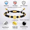 Vnox Heiliger Benedikt Perlenarmband, Verstellbare Kordel mit Natursteinperlen Armband, Religiöse Schmuckgeschenke für Männer Frauen