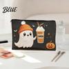 Digitale Drucktasche Halloween-Thema Kosmetiktasche Strapazierfähige Leinwand Reißverschluss Make-up-Tasche Multifunktionale Tasche Tragbare Aufbewahrung für Schreibwaren und Tägliches