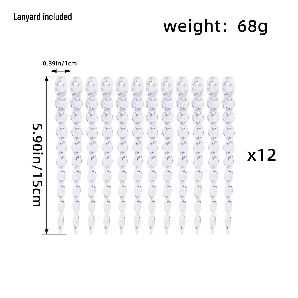 Průhledná přeshraniční vánoční ozdoba rampouch – Kreativní dekorace na stromek