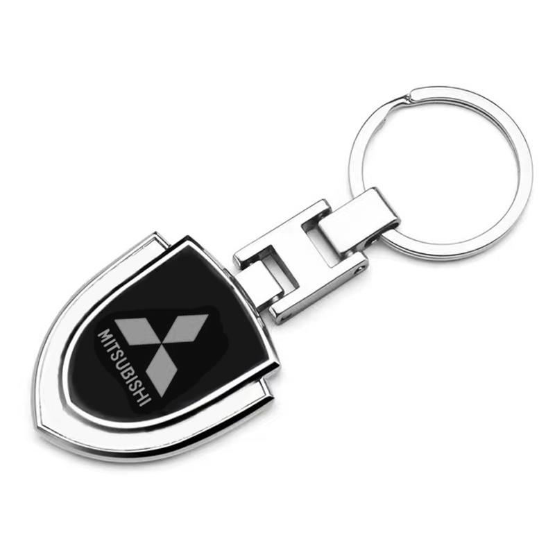 mkhr6 3D Metal Car Logo Key Rings Keyring Keychain For Mitsubishi Outlander Lancer 10 9 ASX RALLIART Eclipse L200 Pajero