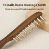 A Golden Sandalwood Copper-Tooth Wide-Tooth Straight Comb,Head Meridian Massage Comb, for Scalp,Suitable for Curly and Long Hair