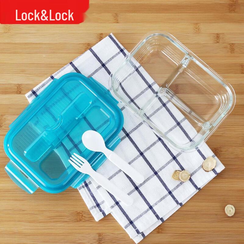 Lock&Lock 1000ml Glass 3-Compartment Lunch Box