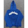 Felpa Sp5der Oversize Spessa in Pile con Stampa a Foglia Ragnatela Design Uomo Inverno Casual
