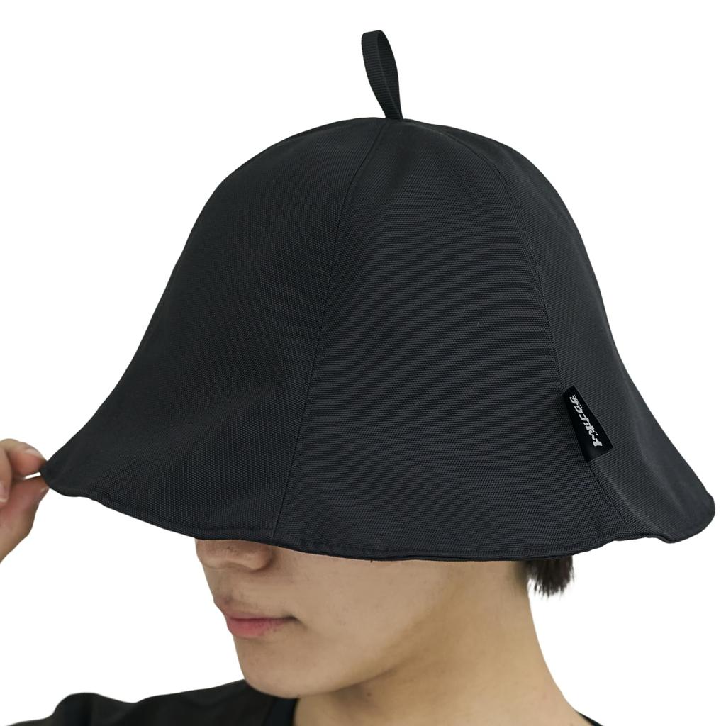 Plain nylon sauna hat, black