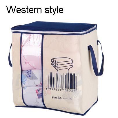Non-woven Portable Clothes Storage Bag Organizer 45.5*51*29cm Folding Closet Organizer For Pillow Quilt Blanket Bedding