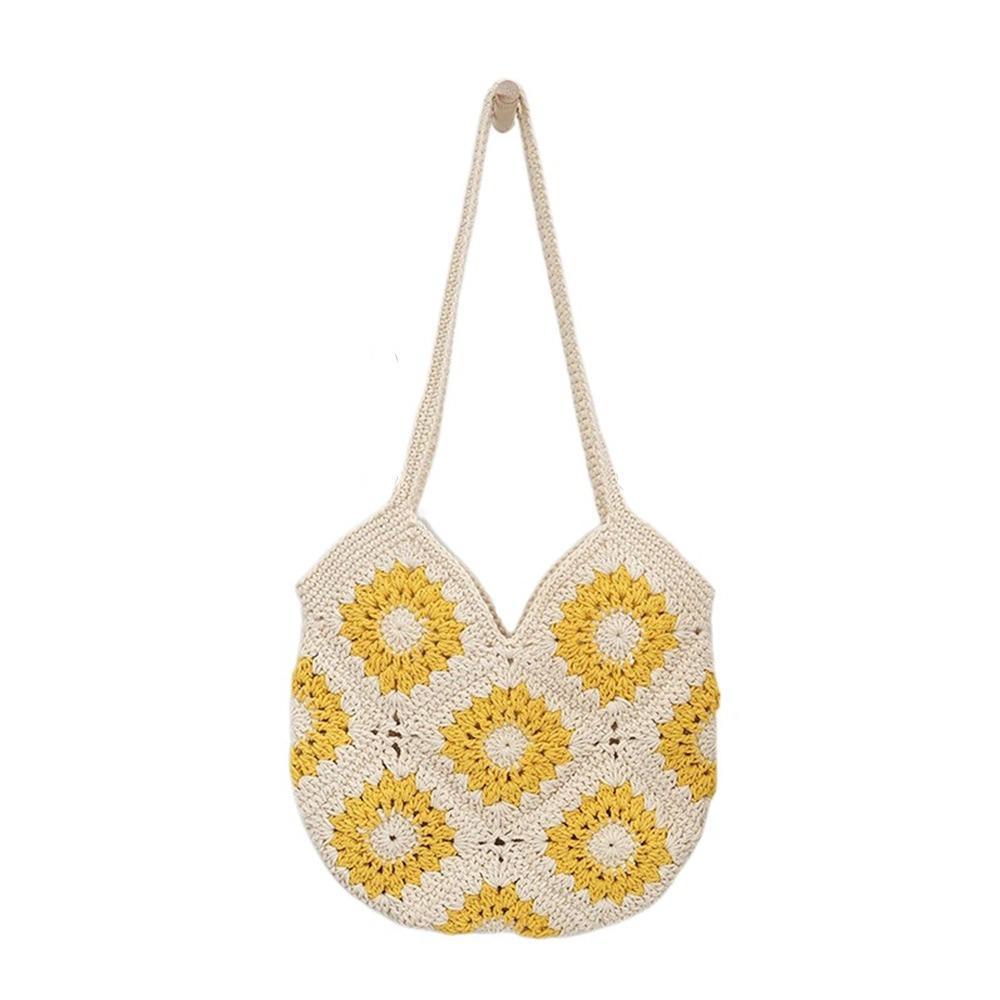 

Handmade Boho Shoulder Bag Leisure Women s Tote Bag Fashion Crochet Knit Bag Summer Style 3