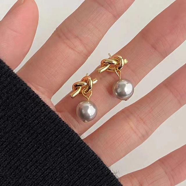 

Великі ретро сережки з перлами 925 проби з нішевими сережками-кільцями для жінок