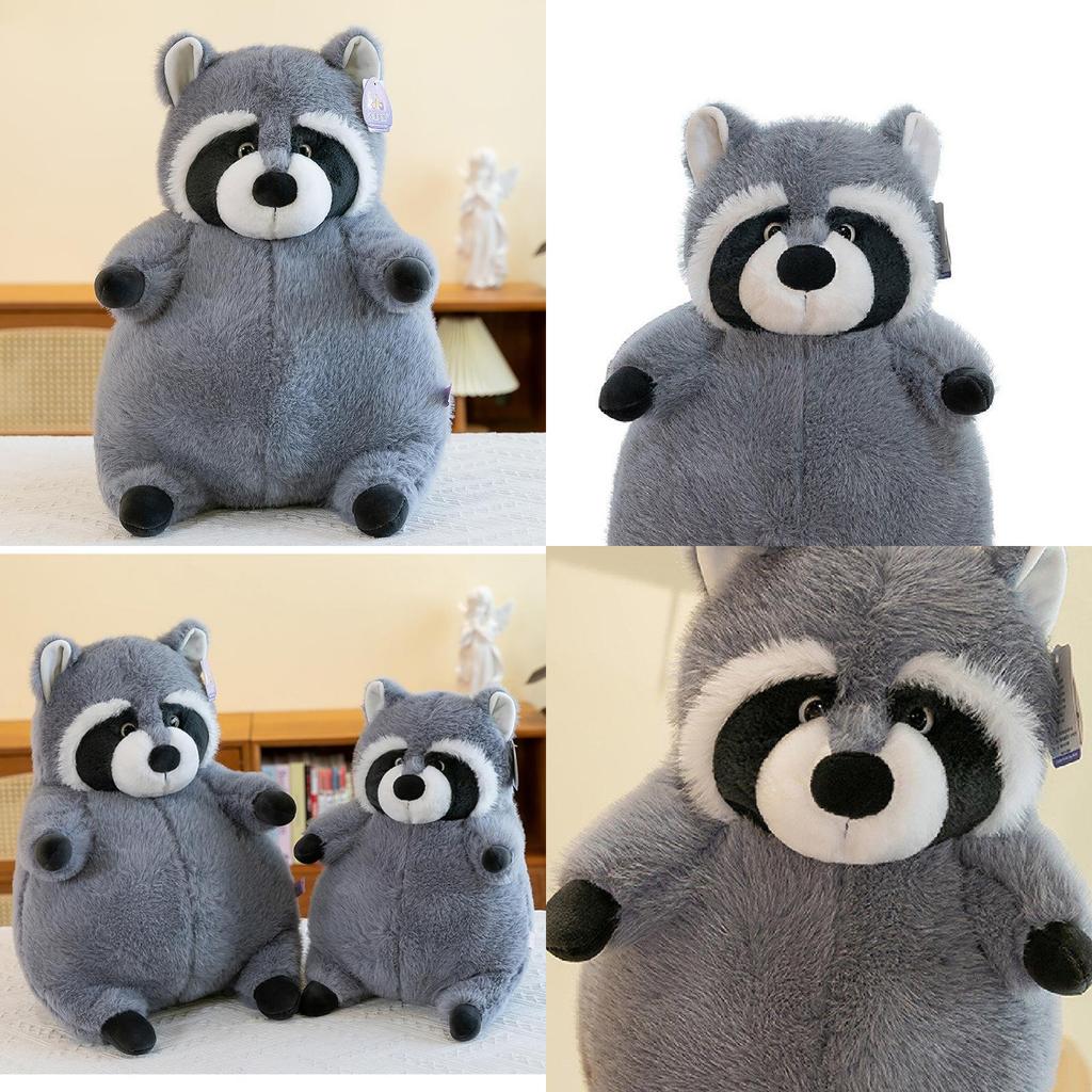 Adorable Plush Raccoon Toy Soft Comforting Cuddly Pillow For Kids With Custom Design