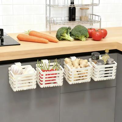 Kitchen Wall-mounted Retractable Seasoning Bag Sauce Bag Drawer Cabinet Door Hollow Storage Basket