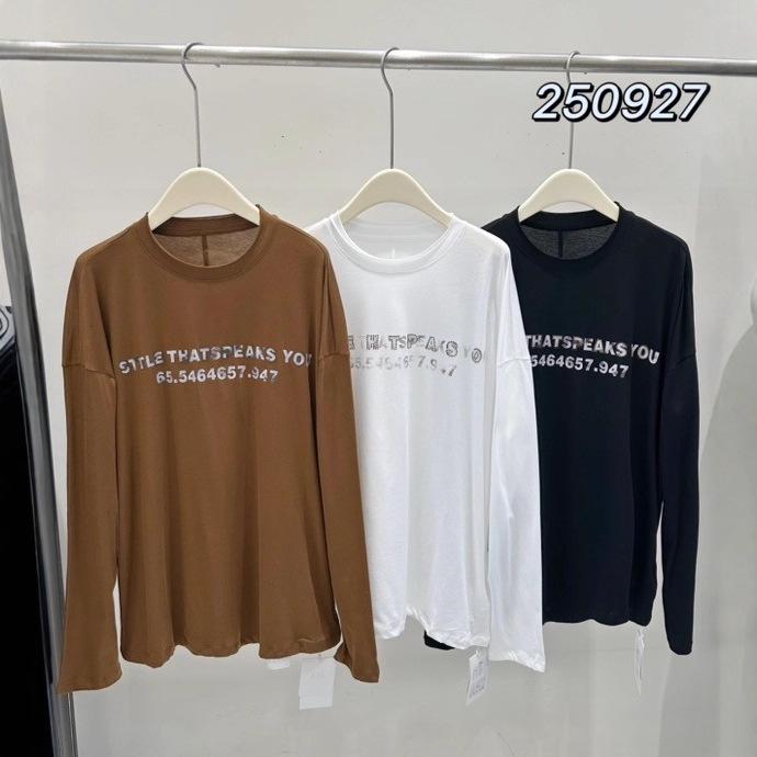 Hot Stamped Letter Print Pure Cotton T-Shirt Medium чёрный