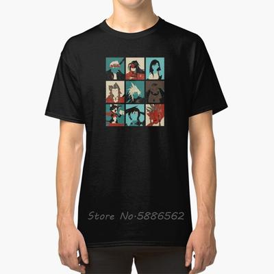 Camiseta Final Pop Final Fantasy 7 Ff7 Barrett Ff7 Remake Pop Art Cloud Clad Strife Tifa Aerith Hombre Unisex Camiseta de Algodón Streetwear