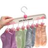 8 Clip Baby Clothes Hangers Portable Cartoon Paw Shape Clothes Drying Rack Multifunctional Rotatable Hanging Sock Clips Travel