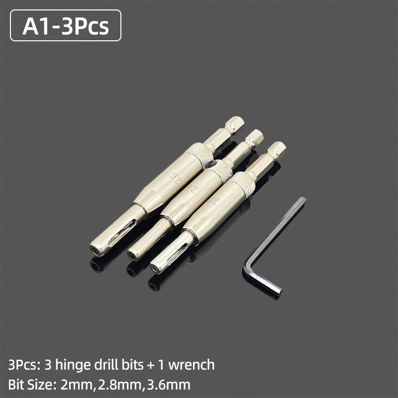 Self-Centering Hinge Twist Drill Bits HSS Different Sizes Window Doors Screw Hole Saw Woodworking Reaming Cabinet Tool