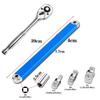 Multi-purpose Extension Wrench Set with 1/2", 1/4", 3/8" Square Drive Adapters for Heavy-Duty Repairs