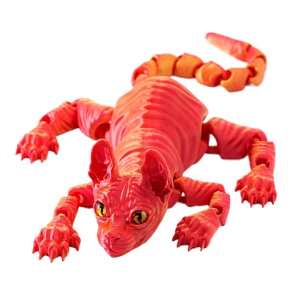 3D Printed Sphynx Cat Animals Toy Hairless Cat Figurine Cute Cat Fidget Toy For Cat Lover Funny Toy Collector Home Decoration