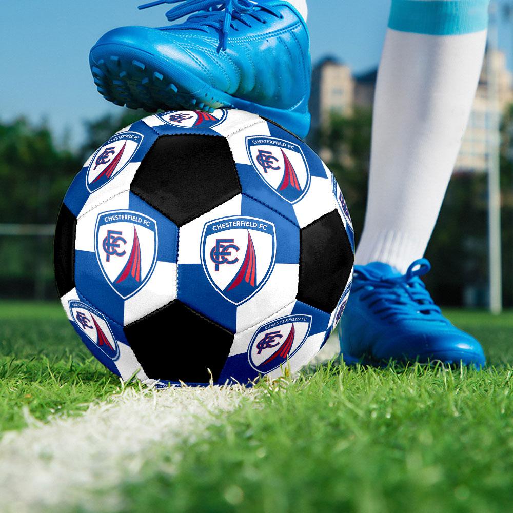 1pc Chesterfield F.C Soccer Ball Size 5 Indoor Soccer Ball Fashion Colorful Backyard Game - Great For Sports Fans Gift HE32